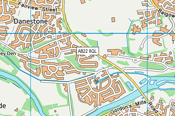 AB22 8QL map - OS VectorMap District (Ordnance Survey)
