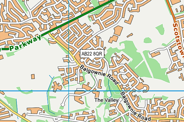AB22 8QR map - OS VectorMap District (Ordnance Survey)
