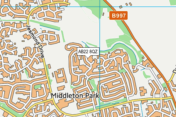 AB22 8QZ map - OS VectorMap District (Ordnance Survey)