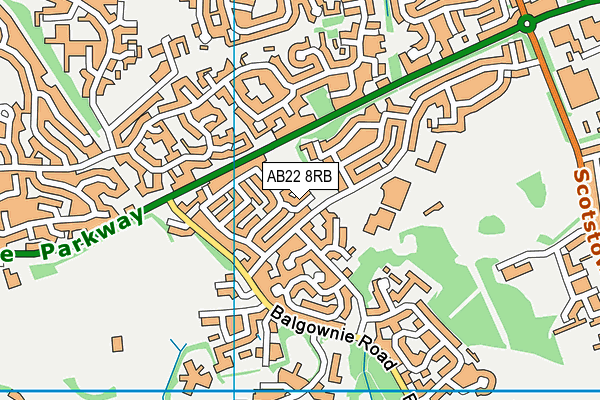 AB22 8RB map - OS VectorMap District (Ordnance Survey)