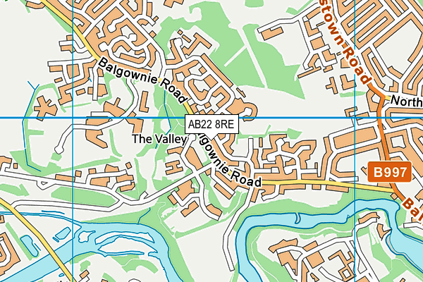AB22 8RE map - OS VectorMap District (Ordnance Survey)