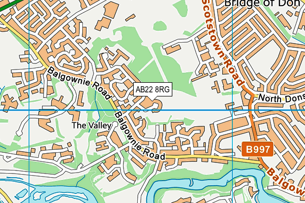 AB22 8RG map - OS VectorMap District (Ordnance Survey)