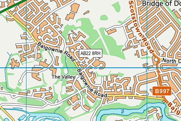 AB22 8RH map - OS VectorMap District (Ordnance Survey)