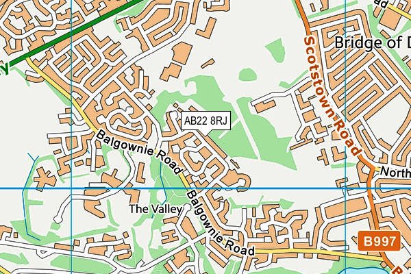 AB22 8RJ map - OS VectorMap District (Ordnance Survey)
