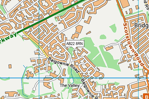 AB22 8RN map - OS VectorMap District (Ordnance Survey)