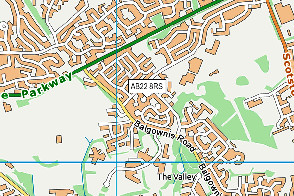 AB22 8RS map - OS VectorMap District (Ordnance Survey)