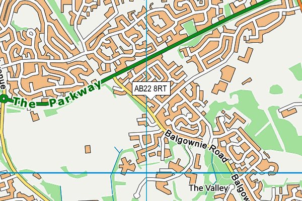 AB22 8RT map - OS VectorMap District (Ordnance Survey)