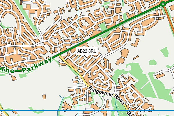 AB22 8RU map - OS VectorMap District (Ordnance Survey)