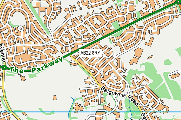 AB22 8RY map - OS VectorMap District (Ordnance Survey)