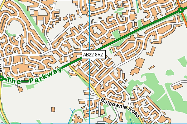 AB22 8RZ map - OS VectorMap District (Ordnance Survey)