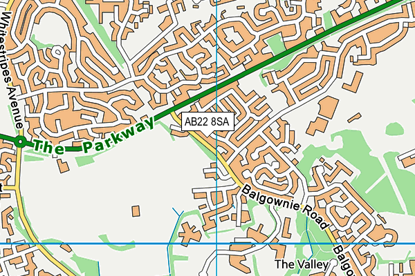 AB22 8SA map - OS VectorMap District (Ordnance Survey)