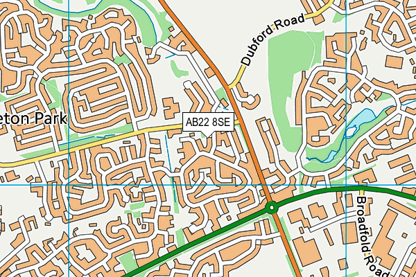 AB22 8SE map - OS VectorMap District (Ordnance Survey)
