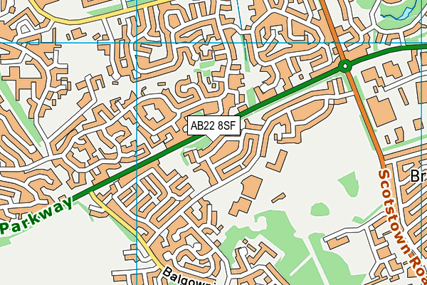 AB22 8SF map - OS VectorMap District (Ordnance Survey)