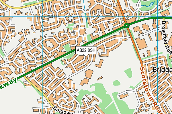 AB22 8SH map - OS VectorMap District (Ordnance Survey)