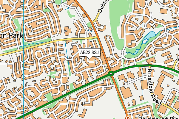 AB22 8SJ map - OS VectorMap District (Ordnance Survey)