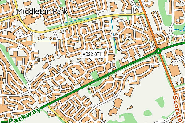 AB22 8TH map - OS VectorMap District (Ordnance Survey)