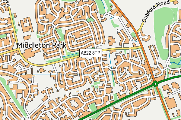 AB22 8TP map - OS VectorMap District (Ordnance Survey)