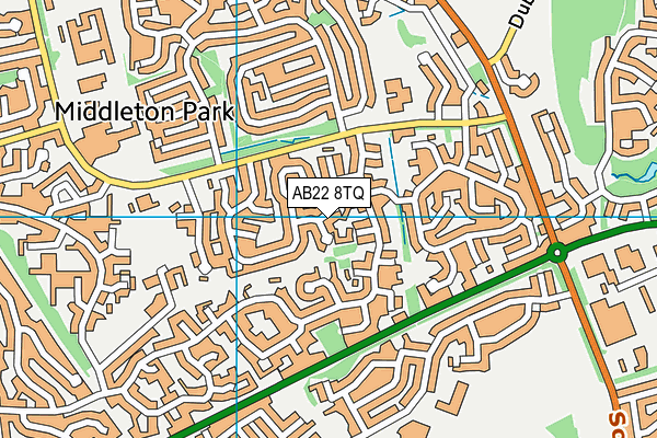 AB22 8TQ map - OS VectorMap District (Ordnance Survey)