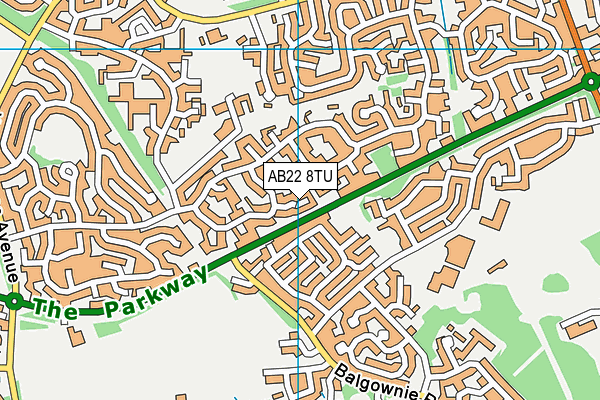 AB22 8TU map - OS VectorMap District (Ordnance Survey)