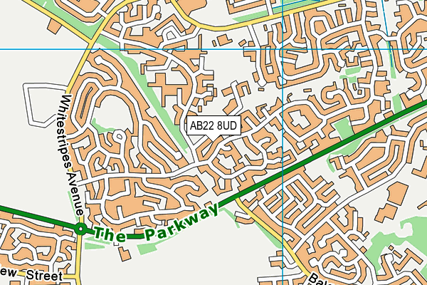 AB22 8UD map - OS VectorMap District (Ordnance Survey)