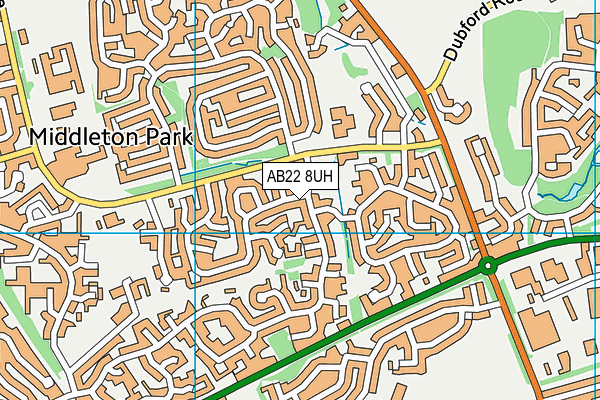 AB22 8UH map - OS VectorMap District (Ordnance Survey)