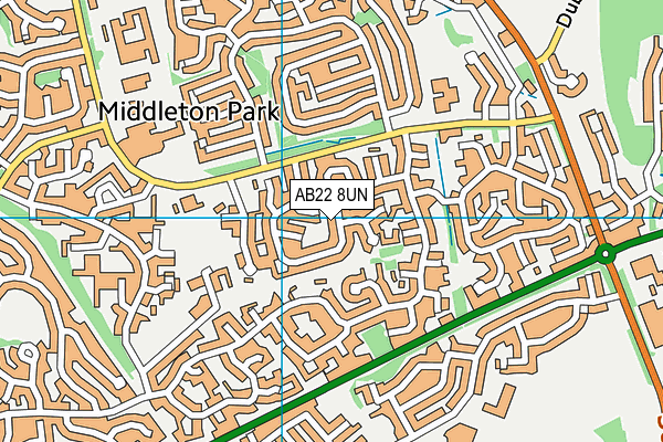 AB22 8UN map - OS VectorMap District (Ordnance Survey)