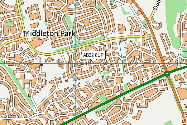 AB22 8UP map - OS VectorMap District (Ordnance Survey)