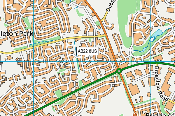 AB22 8US map - OS VectorMap District (Ordnance Survey)