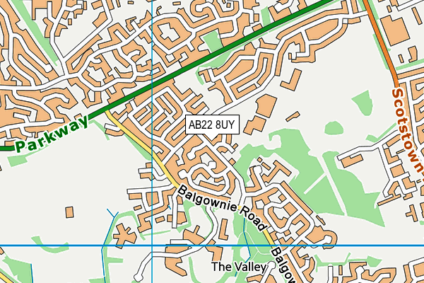 AB22 8UY map - OS VectorMap District (Ordnance Survey)