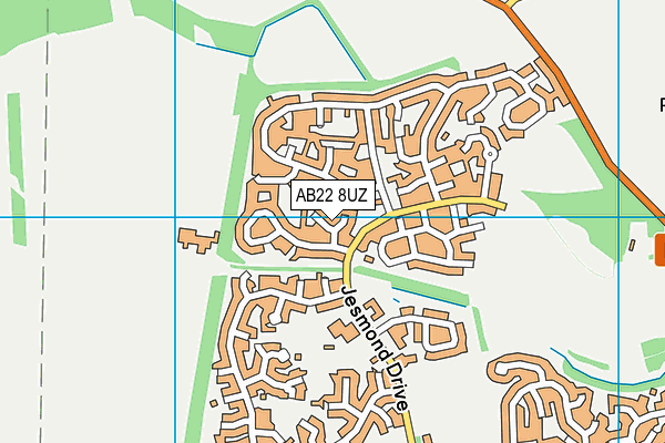 AB22 8UZ map - OS VectorMap District (Ordnance Survey)