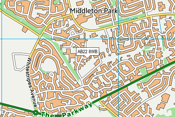 AB22 8WB map - OS VectorMap District (Ordnance Survey)