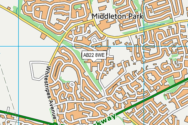 AB22 8WE map - OS VectorMap District (Ordnance Survey)
