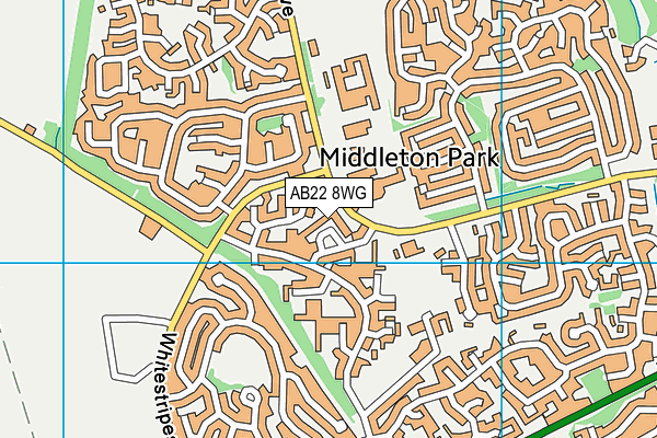 AB22 8WG map - OS VectorMap District (Ordnance Survey)