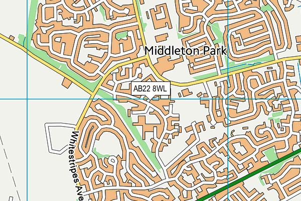 AB22 8WL map - OS VectorMap District (Ordnance Survey)