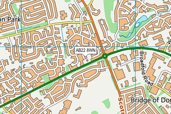 AB22 8WN map - OS VectorMap District (Ordnance Survey)