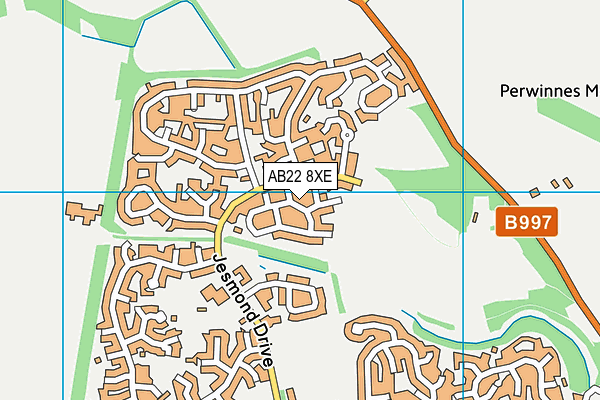 AB22 8XE map - OS VectorMap District (Ordnance Survey)