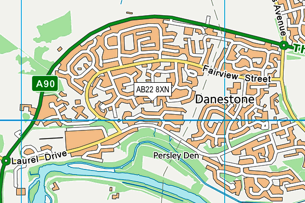 AB22 8XN map - OS VectorMap District (Ordnance Survey)
