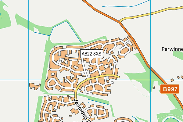 AB22 8XS map - OS VectorMap District (Ordnance Survey)