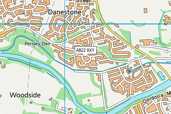 AB22 8XY map - OS VectorMap District (Ordnance Survey)
