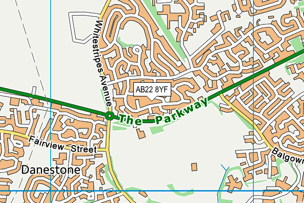 AB22 8YF map - OS VectorMap District (Ordnance Survey)