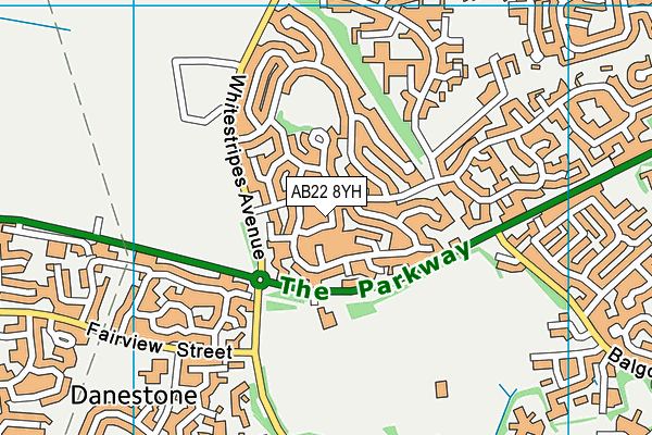 AB22 8YH map - OS VectorMap District (Ordnance Survey)