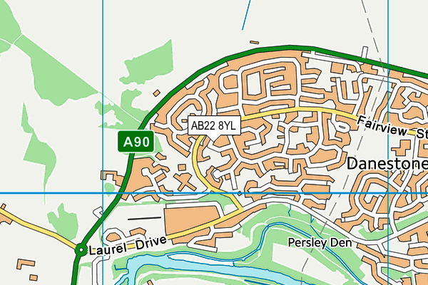 AB22 8YL map - OS VectorMap District (Ordnance Survey)