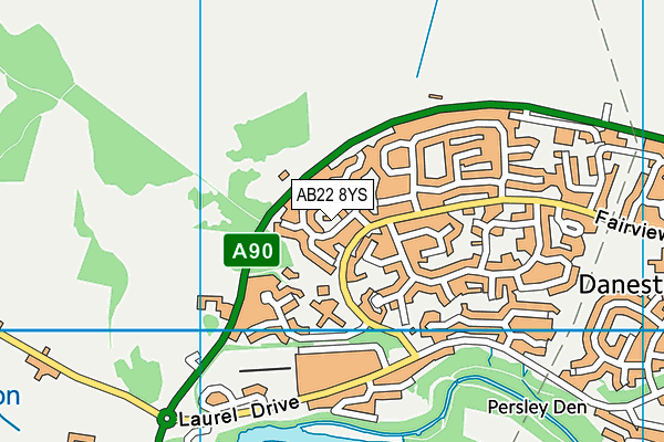 AB22 8YS map - OS VectorMap District (Ordnance Survey)