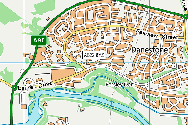 AB22 8YZ map - OS VectorMap District (Ordnance Survey)