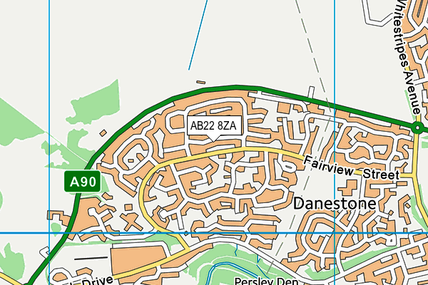 AB22 8ZA map - OS VectorMap District (Ordnance Survey)
