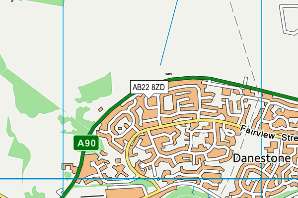 AB22 8ZD map - OS VectorMap District (Ordnance Survey)
