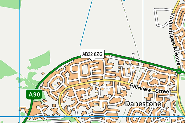 AB22 8ZG map - OS VectorMap District (Ordnance Survey)