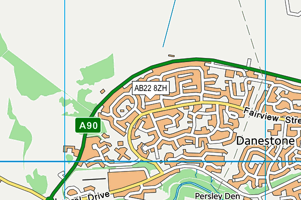 AB22 8ZH map - OS VectorMap District (Ordnance Survey)