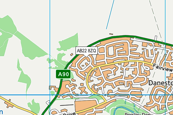 AB22 8ZQ map - OS VectorMap District (Ordnance Survey)