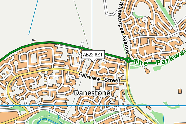 AB22 8ZT map - OS VectorMap District (Ordnance Survey)